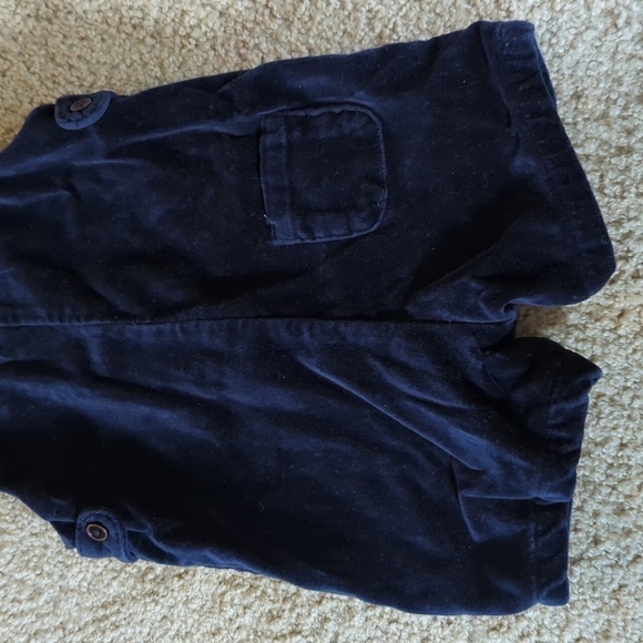 Janie & Jack Blue Velvet Sleeveless Romper Size 0-3 Months - Picture 6 of 7